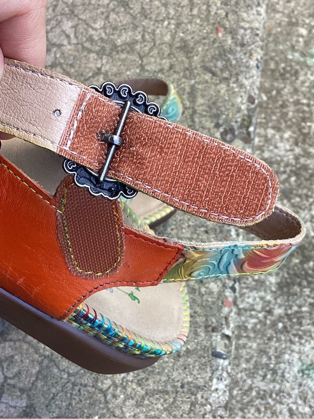 L'Artiste by Spring Step NOURIA Leather Floral Embellished Sandals Size 38 US 7 - Picture 9 of 11